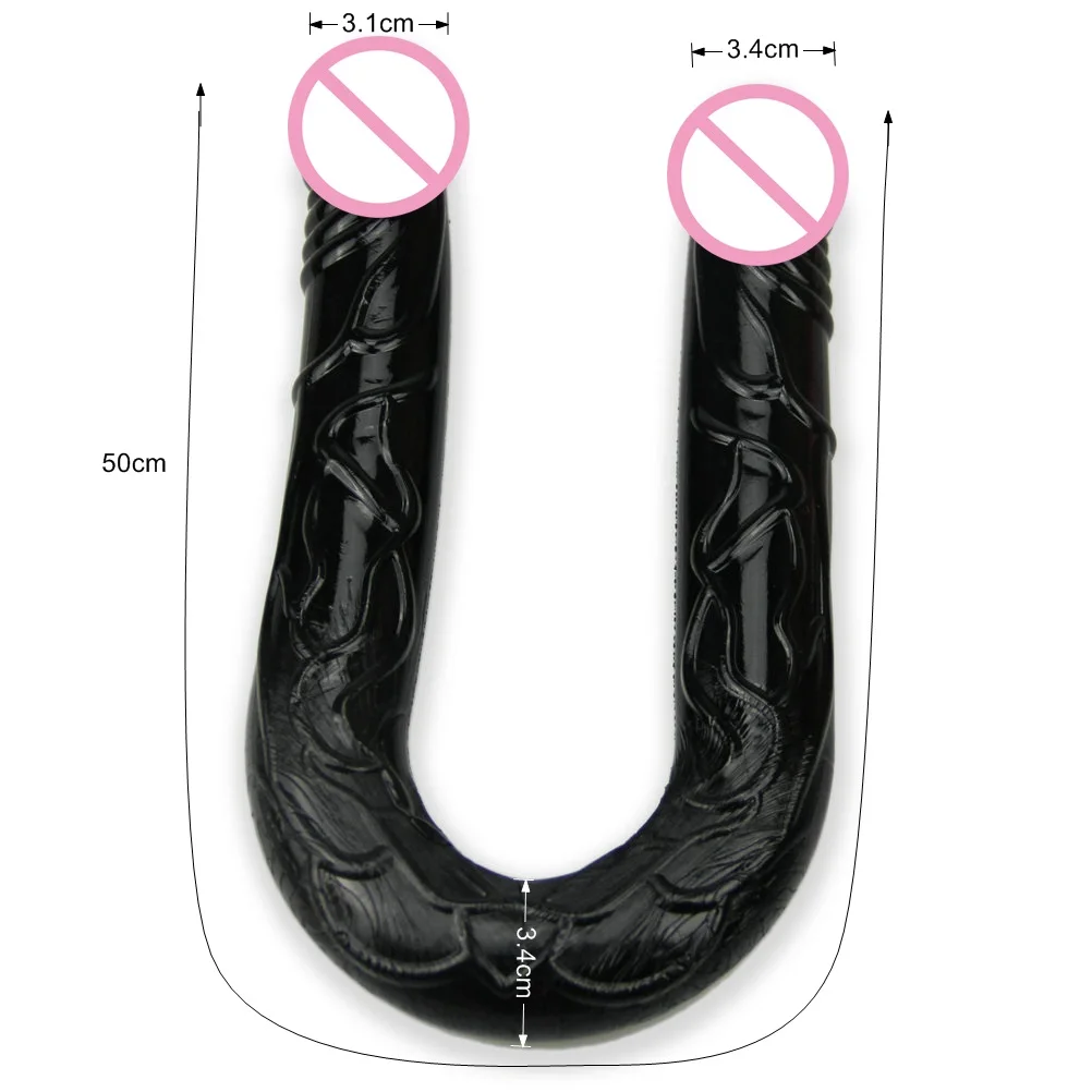 Double Dong U Dildo Big Soft Long Penis Due Dick 20inch Silicone Butt Plug Virgina 2 Head Sex Toy For Women Lesbian Game Sex Toys