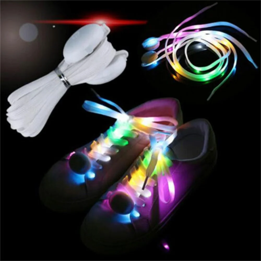 Светящиеся шнурки, 1 пара, флуоресцентные шнурки для обуви, яркие шнурки для кроссовок, плоская холщовая обувь силиконовые шнурки для обуви хорс черный 1 пара