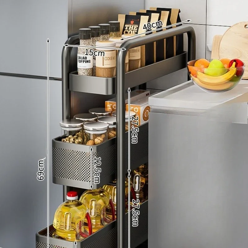 المطبخ متعددة الوظائف عربة التخزين سلة الخضار الحم...