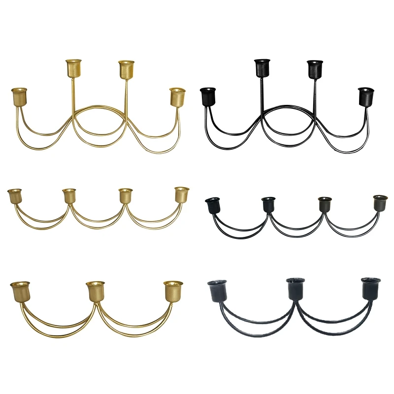 

Holder for Pillar Candles Metal Candlestick Stand Desktop Tealight Decoration for Dinning Party Wedding