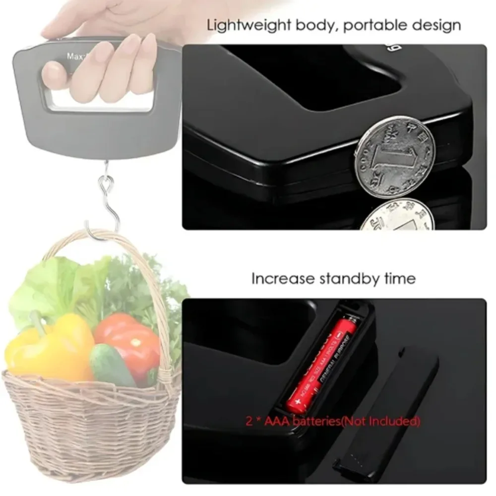 Home-use Portable Electronic Luggage Scale 50kg/10g Digital Express Scale with Webbing Electronic Travel Hanging Scale
