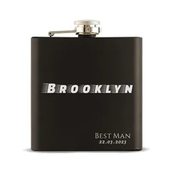 Custom Engraved Monogram Hip Flask - Personalized Gift (Style 17)