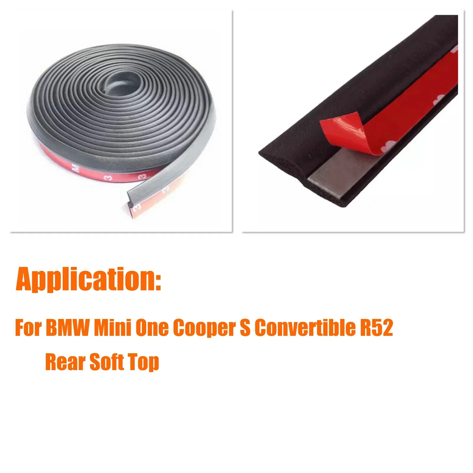 Mini Cooper Replacement Self-adhensive Rubber Seal BMW Mini One Cooper S Convertible Rear Soft Top Roof Weather Seal Repair Kits car roof seal strips
