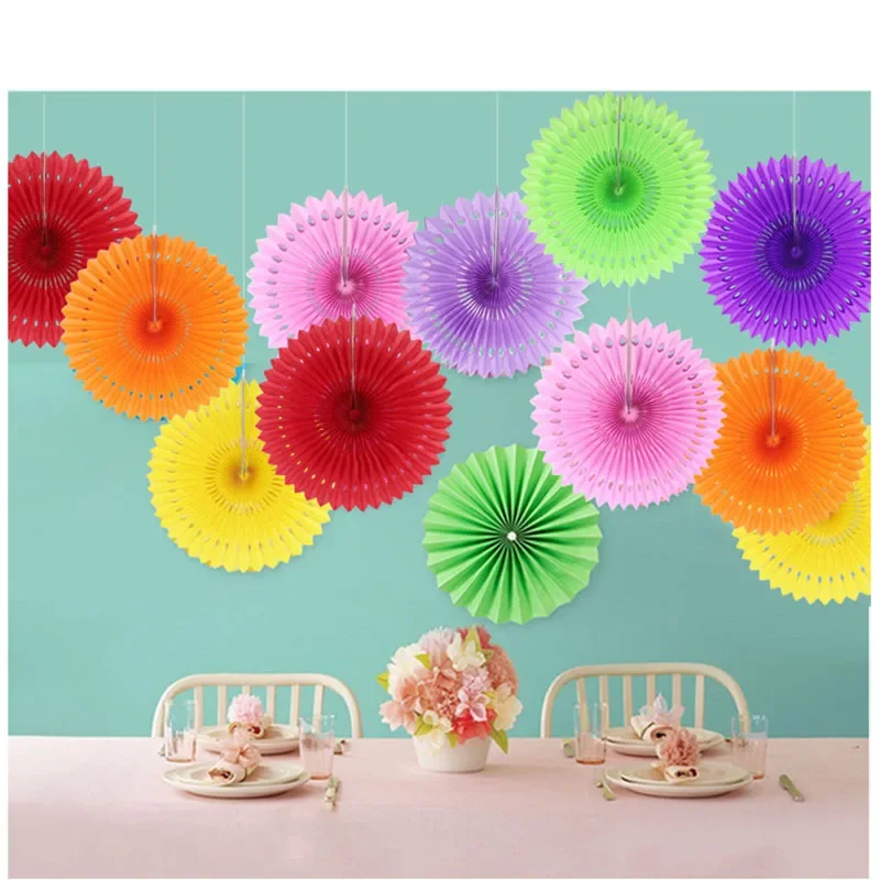 1Pc Hollow Paper Fan Flower Wedding Baptism Party DIY Flower Paper Fan Crafts Decor Wedding Birthday Home Decor 8/12/16 Inch