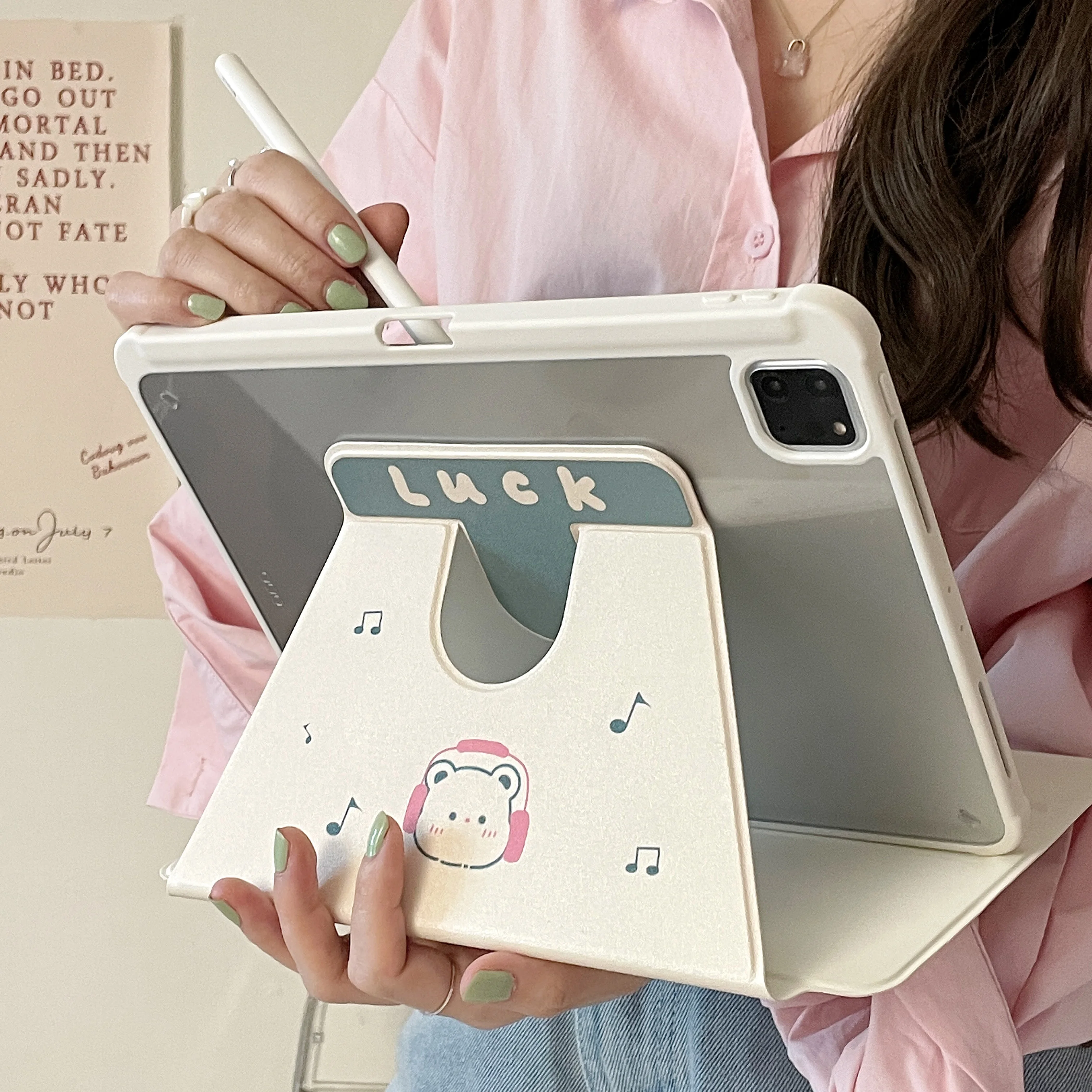 Capa para Tablet com Slot para Caneta para Ipad 10.2 7ª 8ª 9ª Geração 9.7 5ª 6ª Pro 11 12.9 m1 m2 2023 2023 10.2 7ª e 8ª Geração - Imagem 2