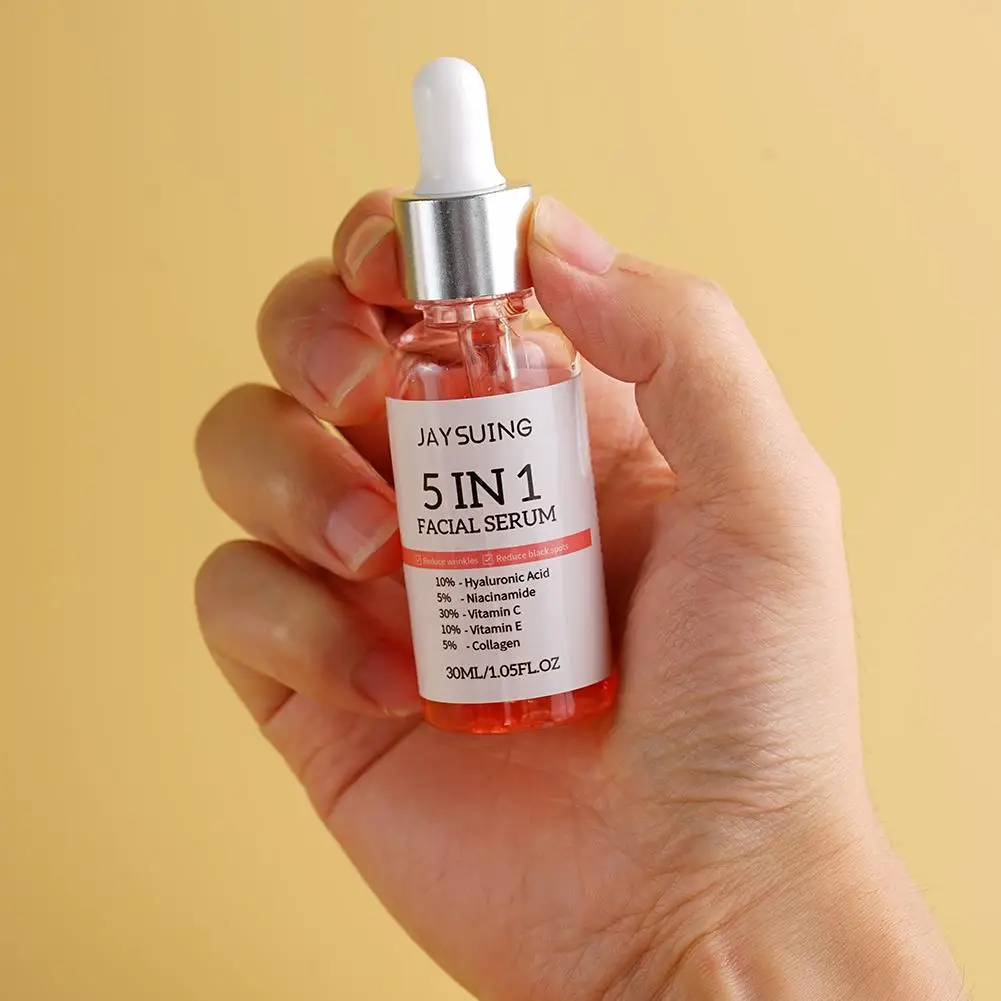 5 In 1 Niacinamide Serum Hyaluronic Acid Brightening Skin Moisturizing Rejuvenation Vitamin C Facial Essence Skin Care facial essence skin care set niacinamide serum