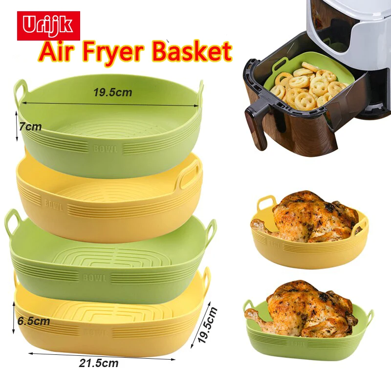 New Air Fryer Silicone Basket Round Tray For Air Fryer Easy Clean Liner