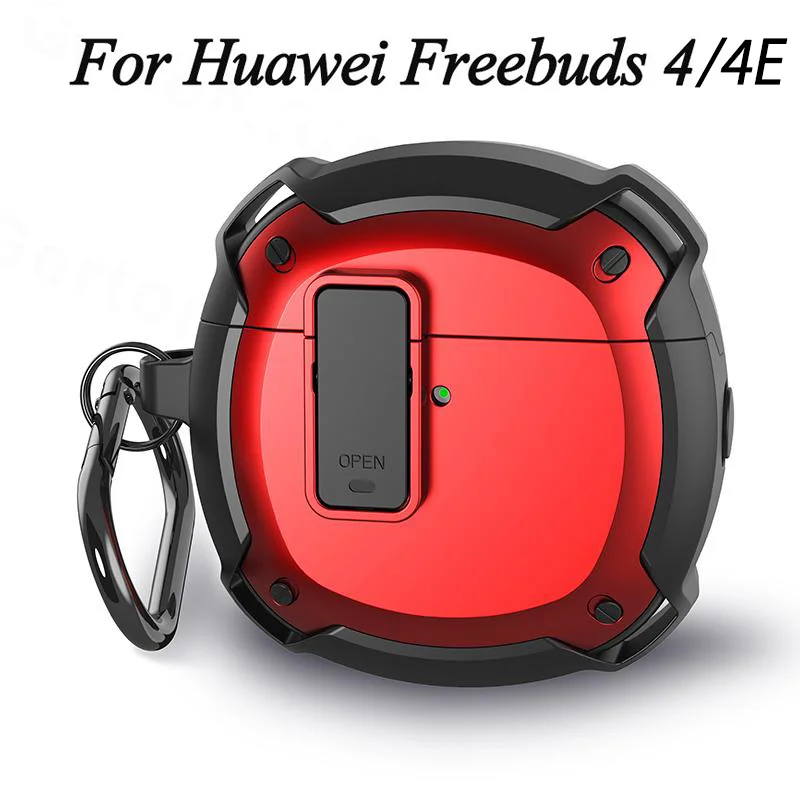 

Чехол-переключатель для Huawei Freebuds 4 4E, противоударный защитный чехол для наушников Huawei Freebuds 4 4E с крючком для ключей