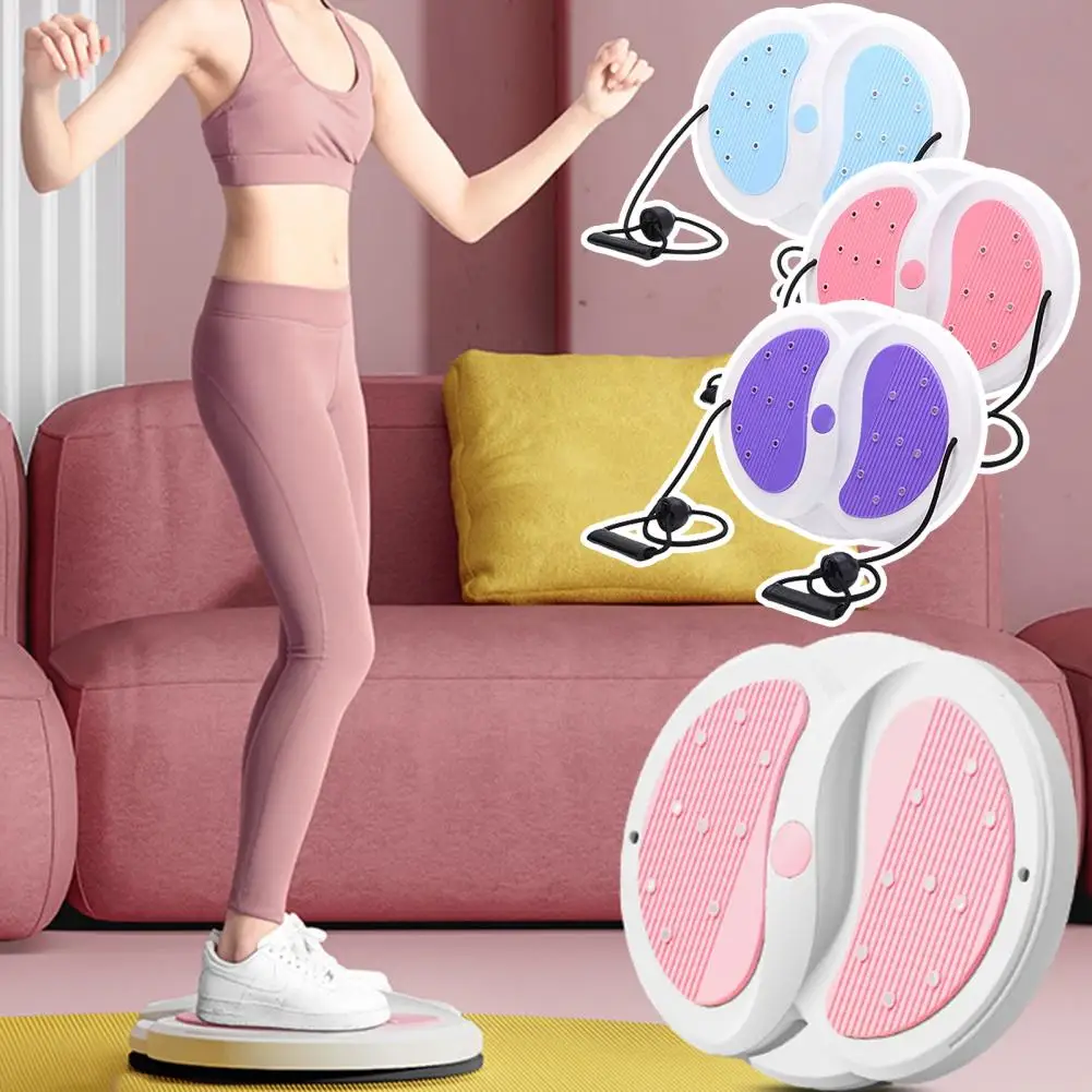 Stability-enhancing Twist Board Home Gym Waist Twist Board with Resistance Rope Foot Massager for Abdominal Muscles