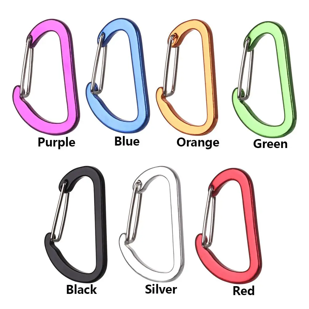 4pcs Karabiner Fishing Tool Aluminum Alloy Outdoor Camping Keyring Carabiner Climbing Snap Clip D-Ring Keychain climbing carabiner