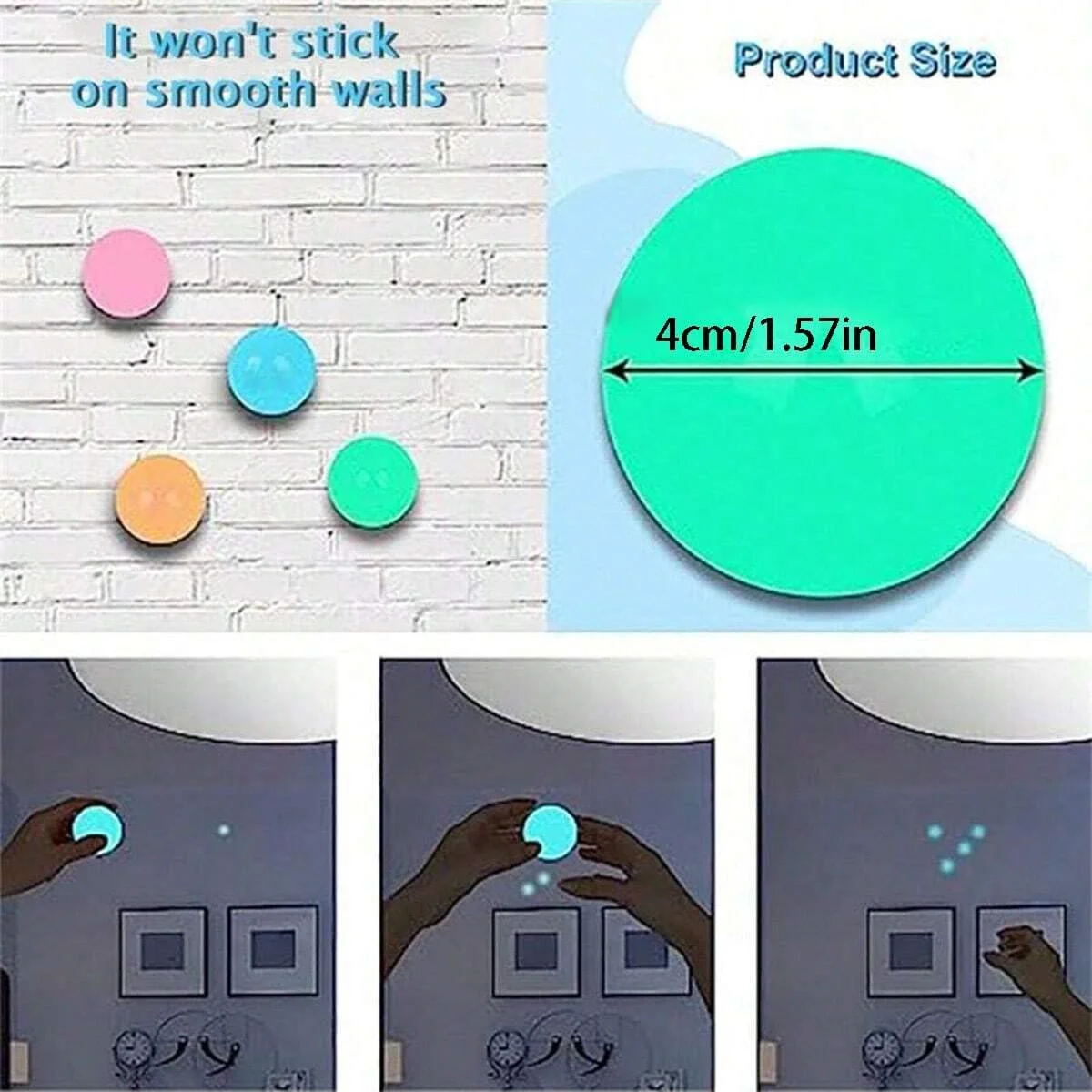 5pcs/10pcs Glow in The Dark Sticky Stress Ball Sensory Fidget Toys for Adults & Kids, Anxiety Relief Grip Fun Squeeze Toy