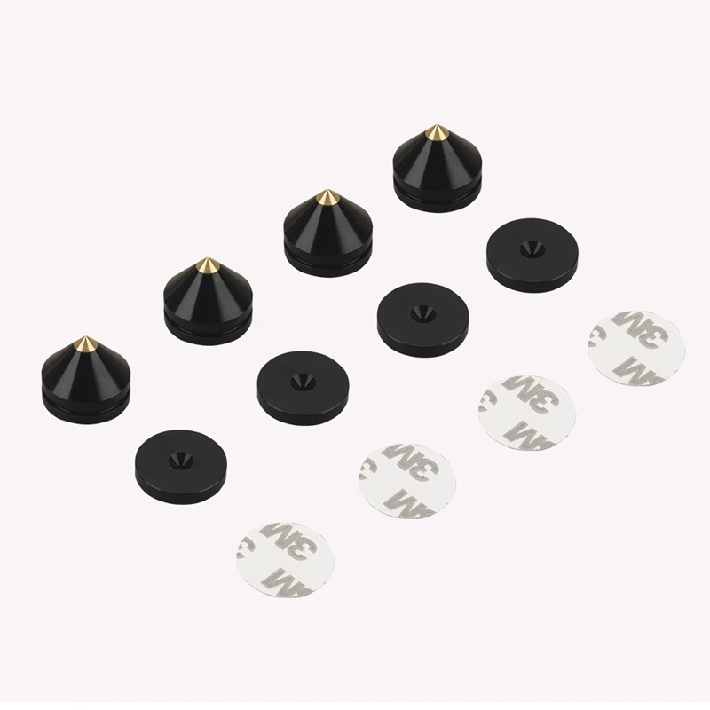 HIFIDIY LIVE 4PCS 4세트 스피커 스탠드 발 받침대 알루미늄 합금 금속(천연 나무 아님) 스파이크 콘 플로어 풋 네일 M23*20