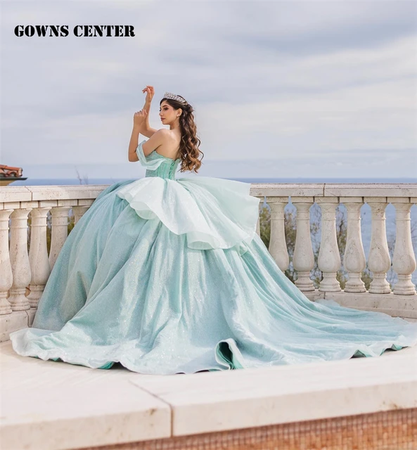 Light Sky Blue Quinceanera Dresses Princess Ball Gown Sweetheart Off  Shoulder | eBay