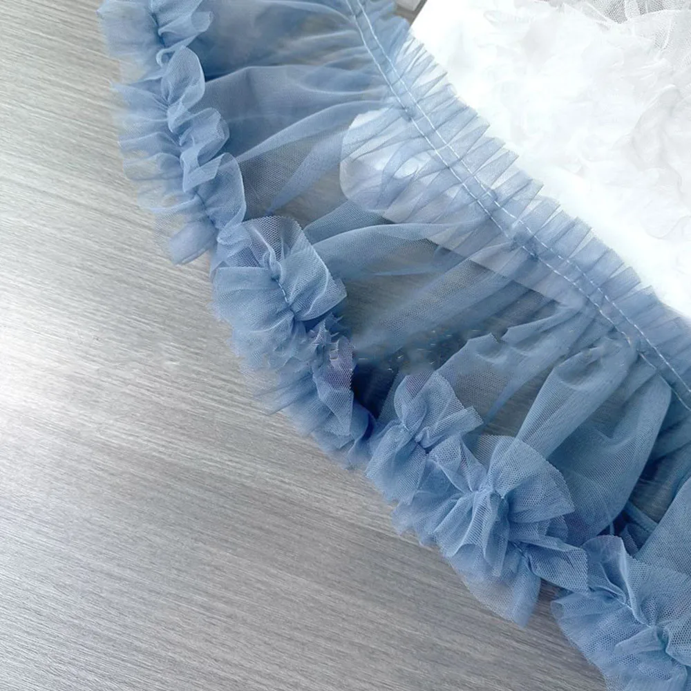 15X91cm 핑크 메쉬 레이스 트림 Pleated Fold Tulle DIY 봉제 공예 여성 용품  드레스 의류 거즈 프릴 리본