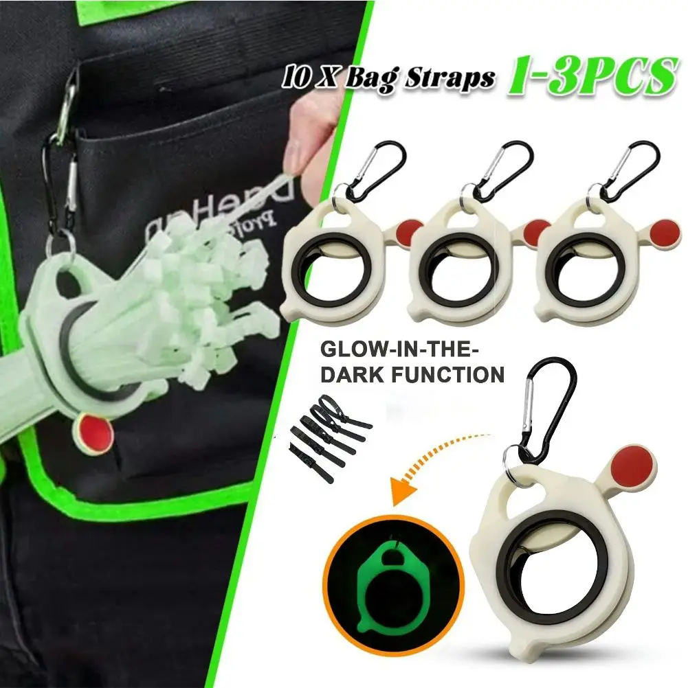 Cable Tie Organizer 3-1sets Fluorescent Cable Tie Organizer Reusable Zip Tie Holder Portable Electrical Wire Ties Clip