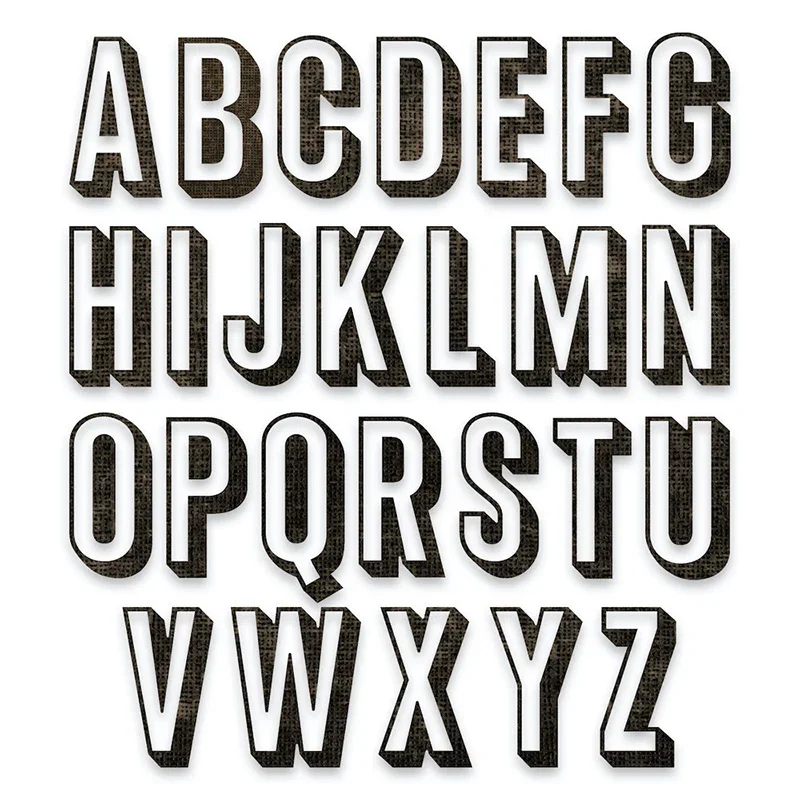2023 New Alphabet Metal Cutting Dies Shadow And Stitched Letters Die Paper Cut Scrapbooking Per Crafts Card Making No Timbri Set