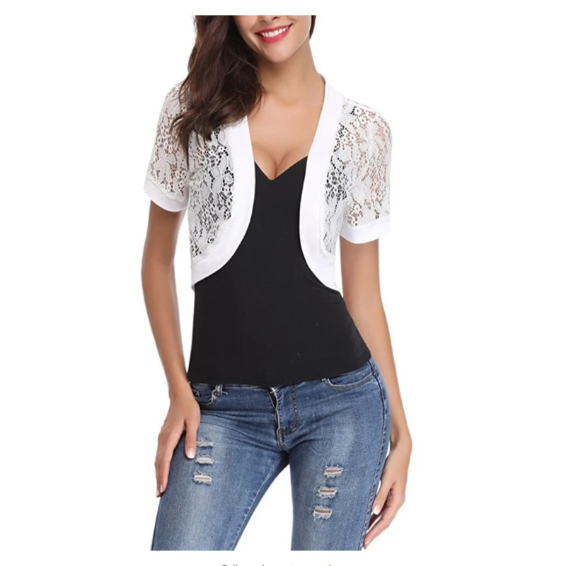 Women Short Shrug Top new S-2XL Autumn 3/4 Sleeve Cropped Bolero Party Large Feminino Sweater Cardigan new 2023