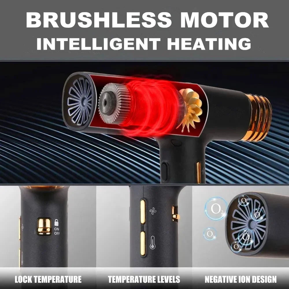 Description Picture 5 of itemHigh Speed 110000rpm Professional Hair Dryer Negative Ion Blow Dryer Blower Home Appliance Hair Care Styling Tools Salon/Barber