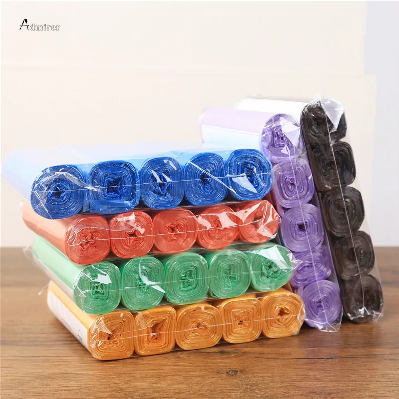 5 Rolls 1 Pack 100Pcs Household Disposable Trash Pouch Kitchen Storage Garbage Bags Cleaning Waste Bag Plastic Bag trash bags,disposable trash bags,garbage bags