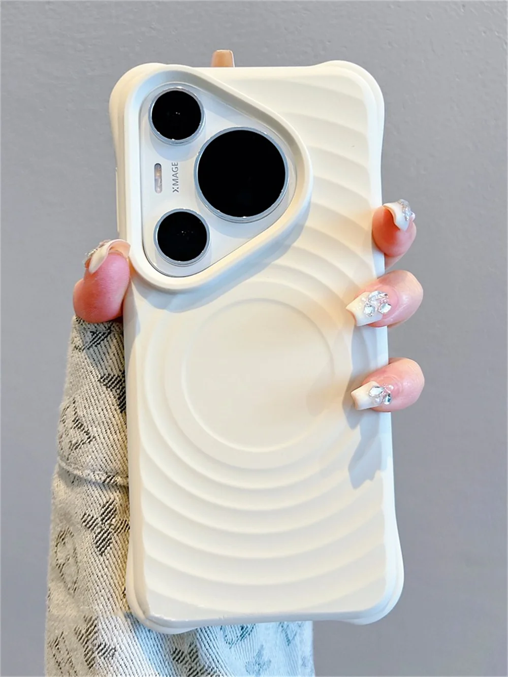 Candy Matte Shockproof Water Ripple Armor MagSafe Case - Wireless Charging Cover