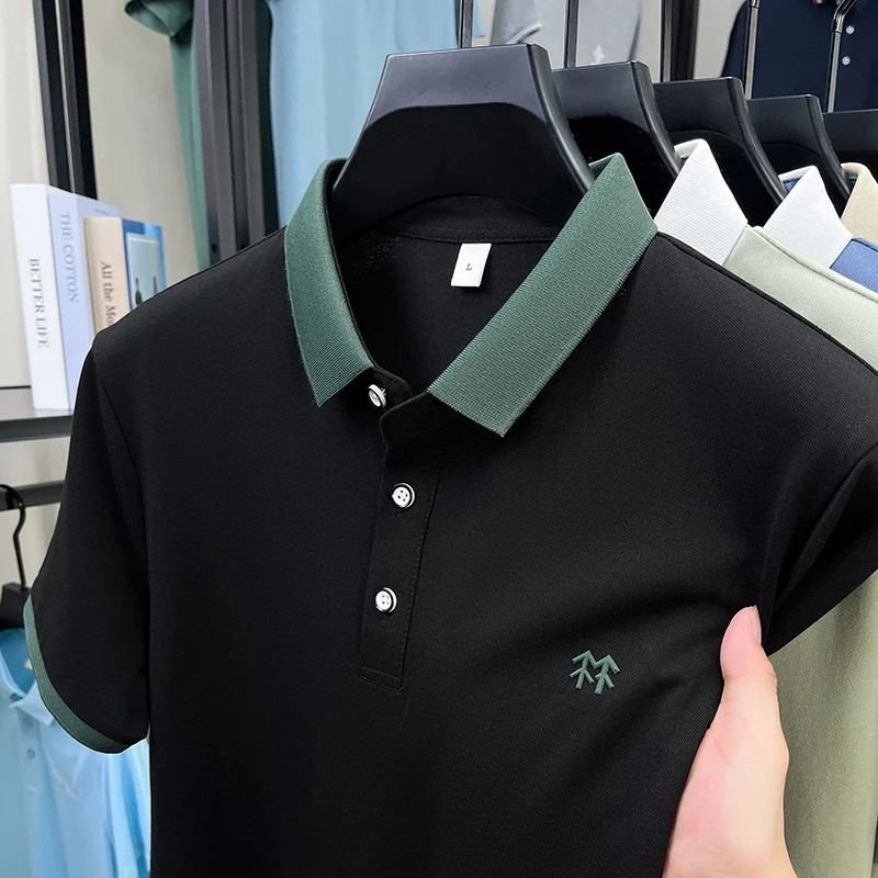 Hochwertiges Herren-Kurzarm-Poloshirt mit Revers und Knopfleiste, Musterdruck, Sommer-Neuheit, T-Shirt für Business, Freizeit und Outdoor-Sport