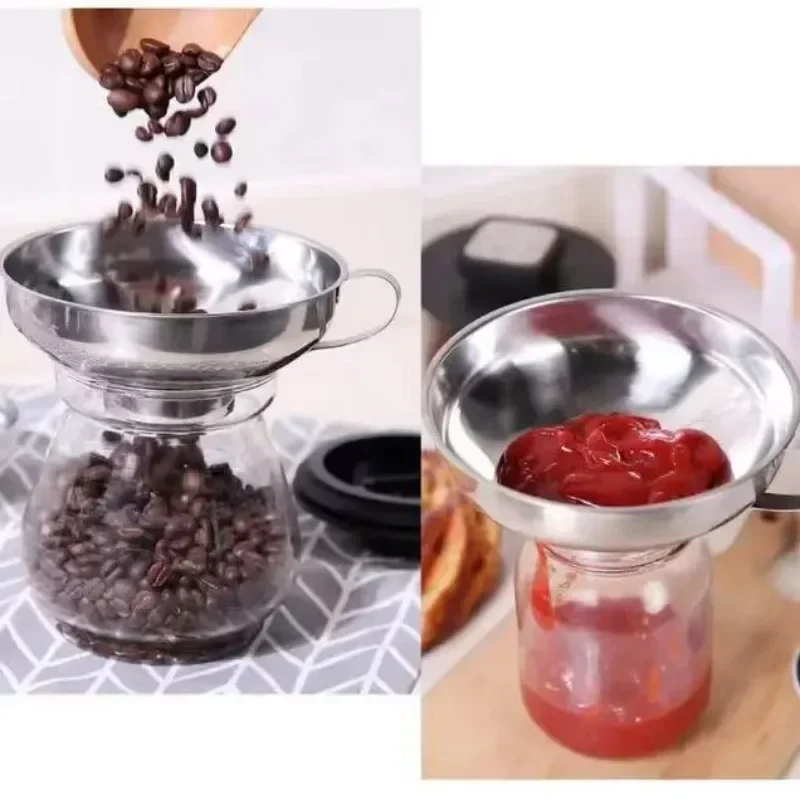 1PC stainless steel wide mouth jar funnel jam salad dressing wide mouth funnel oil leak multifunctional kitchen tool