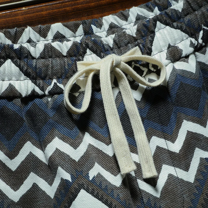 Ethnic Style Printed Shorts Men's Summer Seaside Sports Fashion Loose Stretch Breathable Beach Shorts Casual Outdoor Shorts