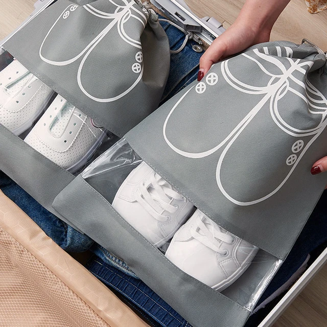 Sac de rangement pour chaussures étanche à la poussière, pochette de voyage  portable en nylon avec fermeture éclair robuste - AliExpress