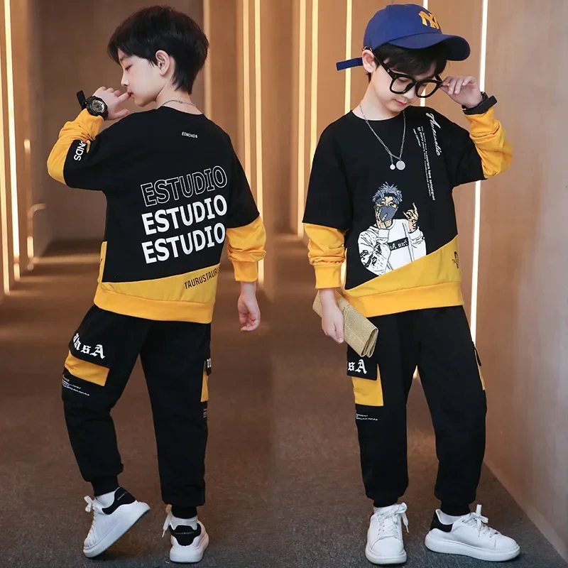 

Kids Tracksuit 2023 Spring Autumn Childrens Cotton Clothes Sets Boys' Leisure Suit Coat+Boys' Pants Sportswear Students Trousers
