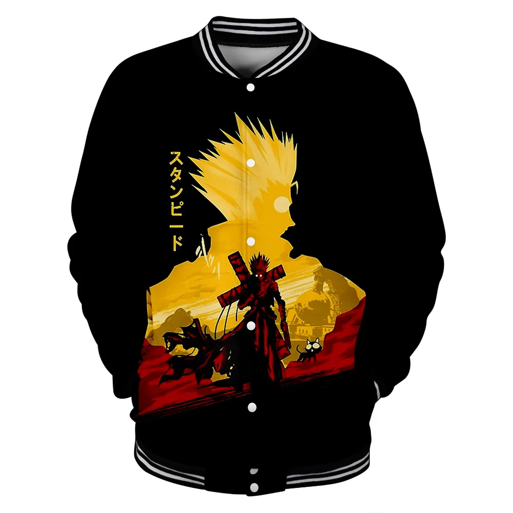 

Trigun Stampede Anime Baseball Uniform Jacket Long Sleeve Women Men Sweatshirt Harajuku Streetwear 2023 New Manga 3D Clothes