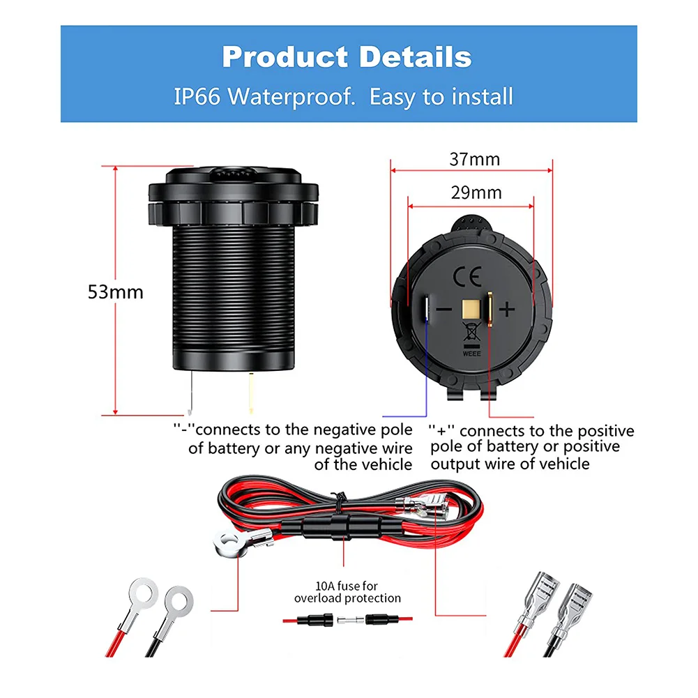 ڵ   ,  Ʈ  Ʈ RV ATV ƮͿ,  ÷  ܼƮ , 12V-24V