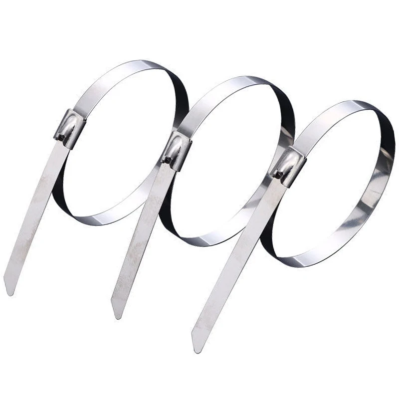 40/20Pcs Stainless Steel Cable Ties Exhaust Wraps Coated Locking Heavy Duty Multi-Purpose Self-Locking Metal Cable Wire Zip Tie cable ties nylon cable ties cable tie nylon zip ties