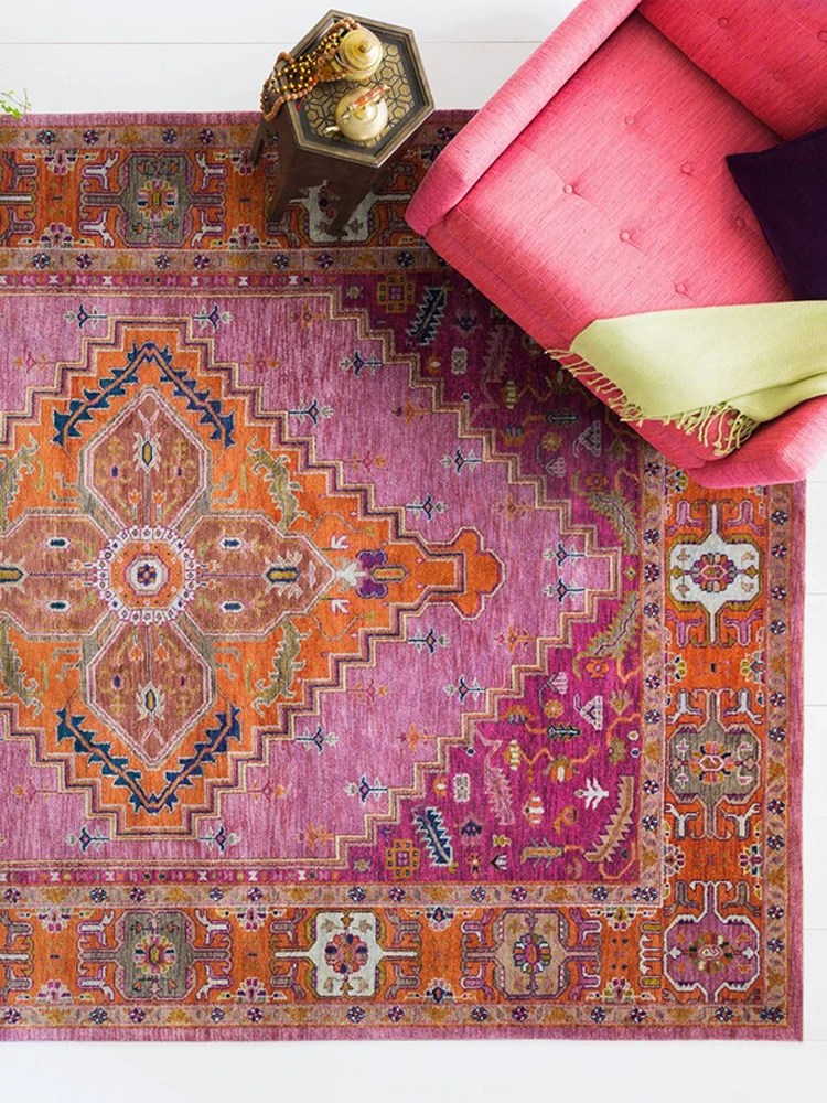 European Persian Area Rug for Living Room Non-slip Carpet Bedroom Floor Mat Parlor Mat Home Decor