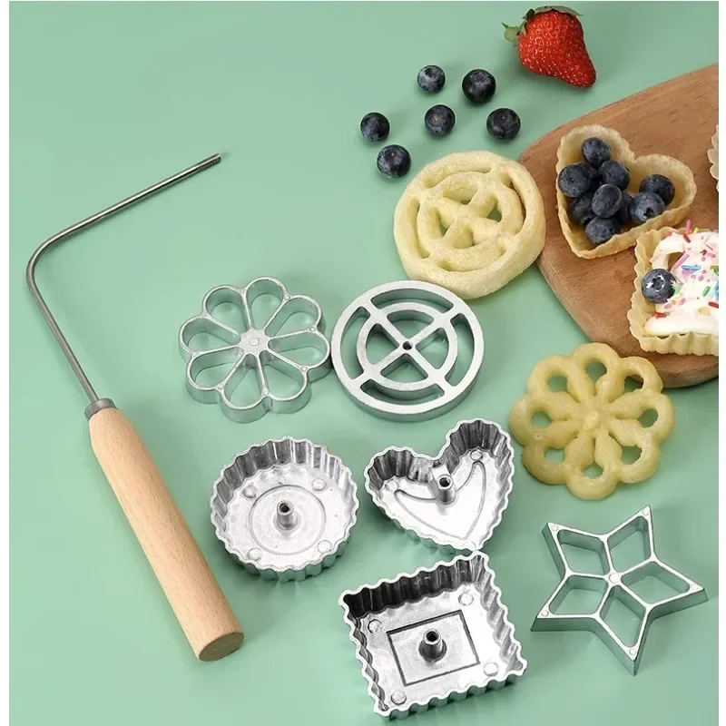 

Aluminum Swedish Socket Iron Waffle Mold Funnel Mold Cake Rings Biscuit Baking Mold Waffle Kitchen Tools Bakery Accessories