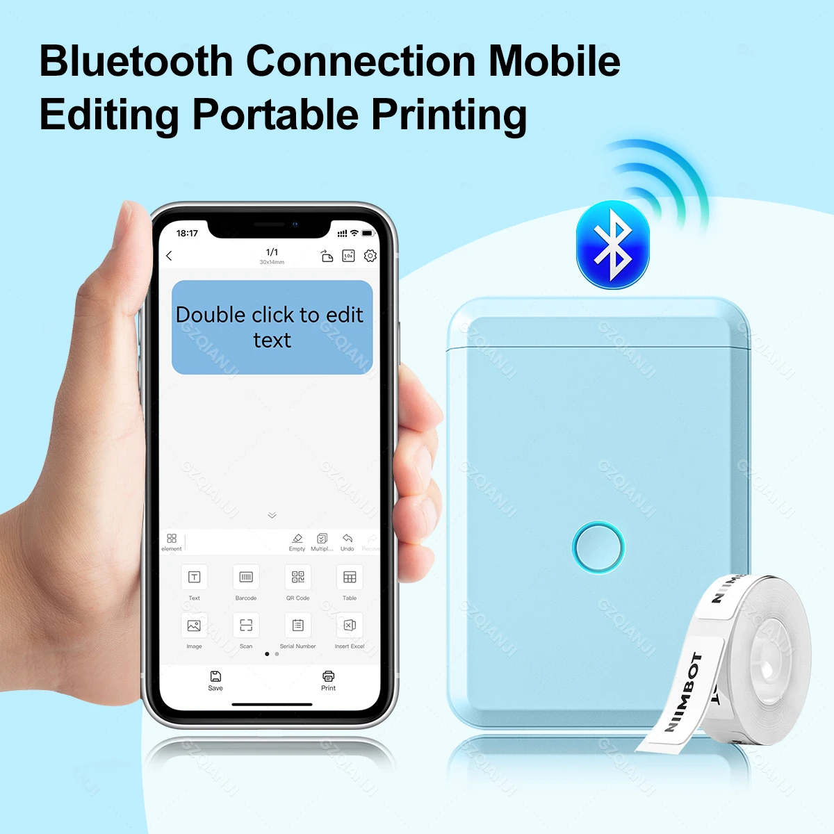 NIIMBOT D110 Blue Color Label Maker Machine with Tape Small Thermal Sticker  Portable Bluetooth Printer Labeller - AliExpress
