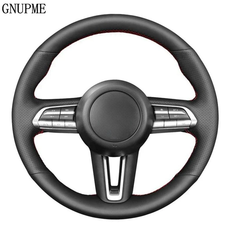 

Hand-Stitched Soft Black Genuine Leather Car Steering Wheel Cover For Mazda 3 Axela 2019 2020 CX-30 2020 MX-30 2020