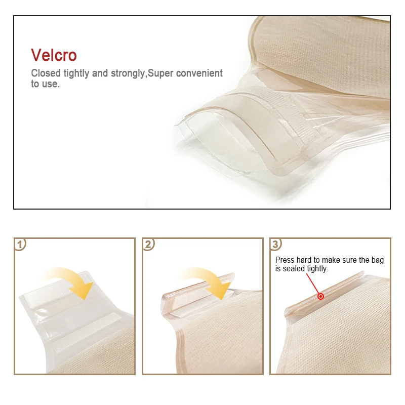 Description Picture 4 of item20pcs One Piece Colostomy Bags with Hoop and Look Ostomy Bags for Ostomy Patient