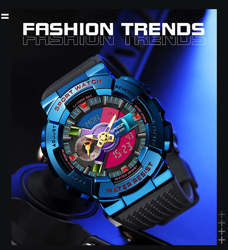 Sanda Men Digital Watch G Style Sports Waterproof Shock Military Premium Watches Magic Color Cool Luxury Wristwatch Relojes 9004