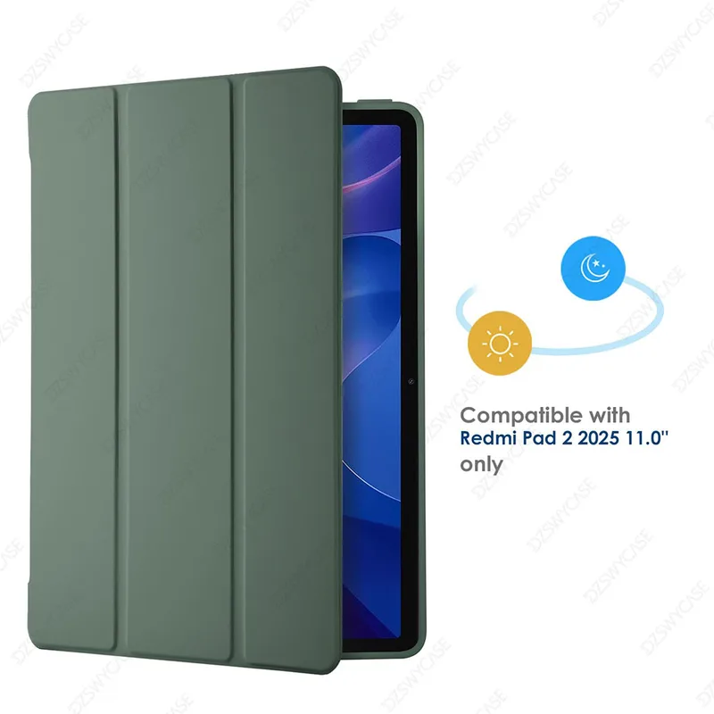 Silicone Case for Xiaomi Redmi Pad 2 , Ultra Thin Trifold Stand PU Leather...