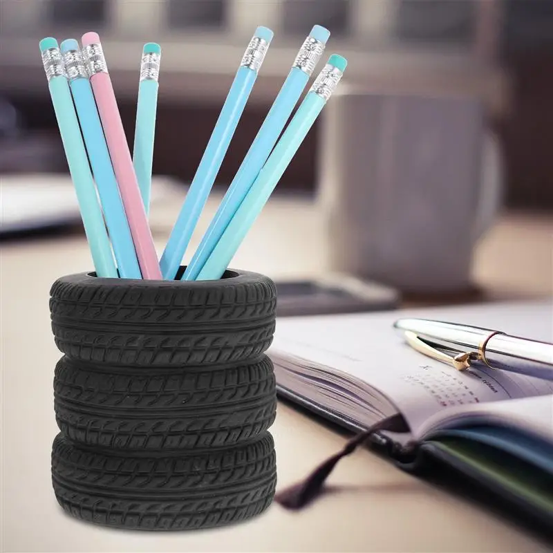 Tire Shaped Nice Holder Car Tire Pencil Holder Stationery Accessories Desk Kids School Office Decor Christmas 2