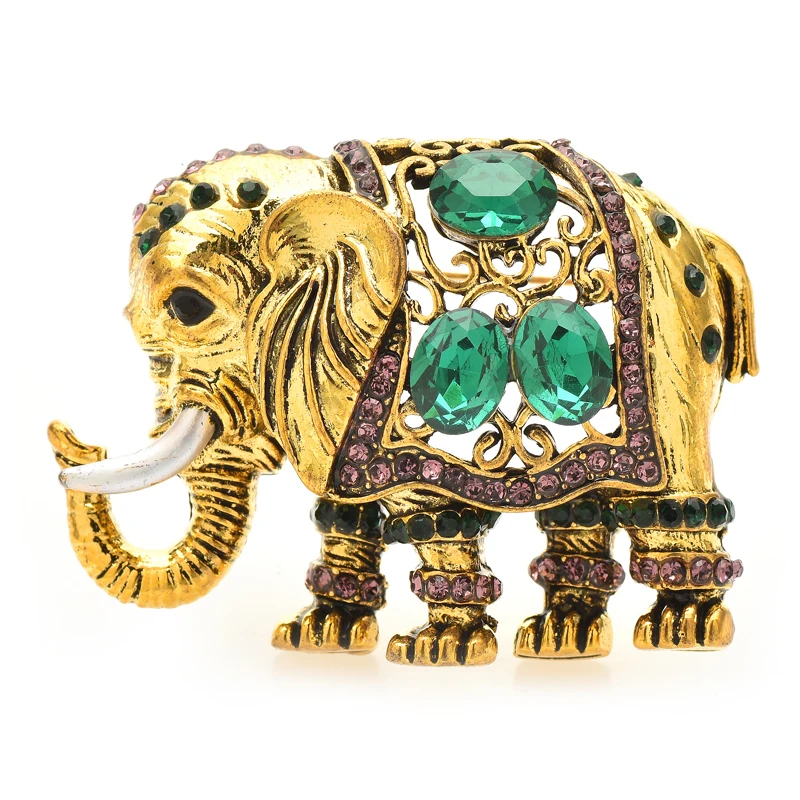 

Wuli&baby Vintage Elephant Brooches For Women Unisex 2-color Lovely Lucky Animal Party Casual Brooch Pins Gifts
