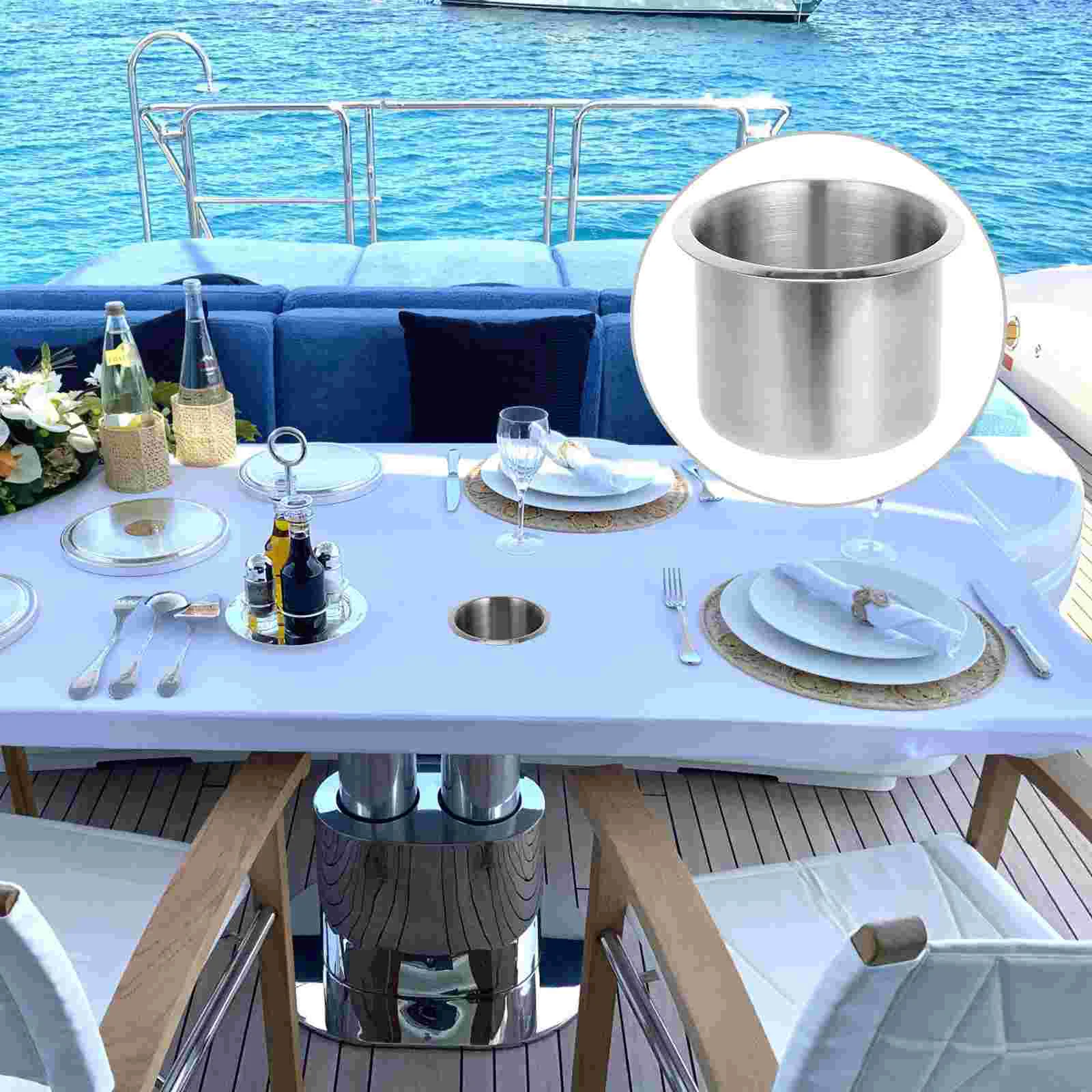 Stainless Steel Sofa Cup Holder Universal Drink Insert Automotive Cup Holders Chair Holder Boat Flush