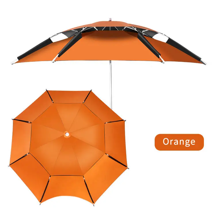 Adjustable Rotating Fishing Umbrella, Big UV Protection, Double Layer, Outdoor Windproof,