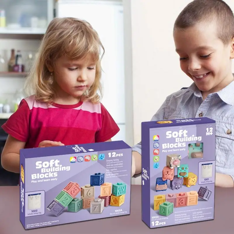 

Мягкие блоки для укладки, игрушки, 12 шт., красочные образовательные блоки для укладки, 3D Мультяшные интерактивные строительные игрушки для обучения и укладки