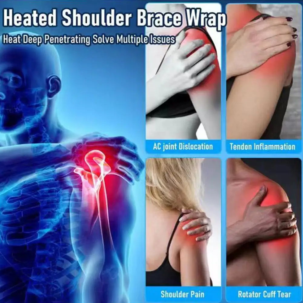 Heated Shoulder Wrap Brace Adjustable USB Electric Heating Pad Arm Massage Support Belt Strap Shoulder Pain Relief Keep Warm