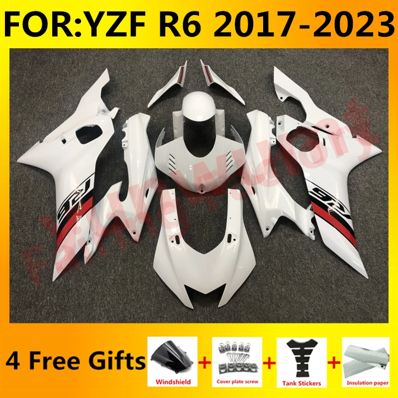 

NEW ABS Motorcycle Fairing Kit fit For YZF R6 YFZ-R6 2017 2018 2019 2020 2021 2022 2023 Bodywork Fairings kits set red white