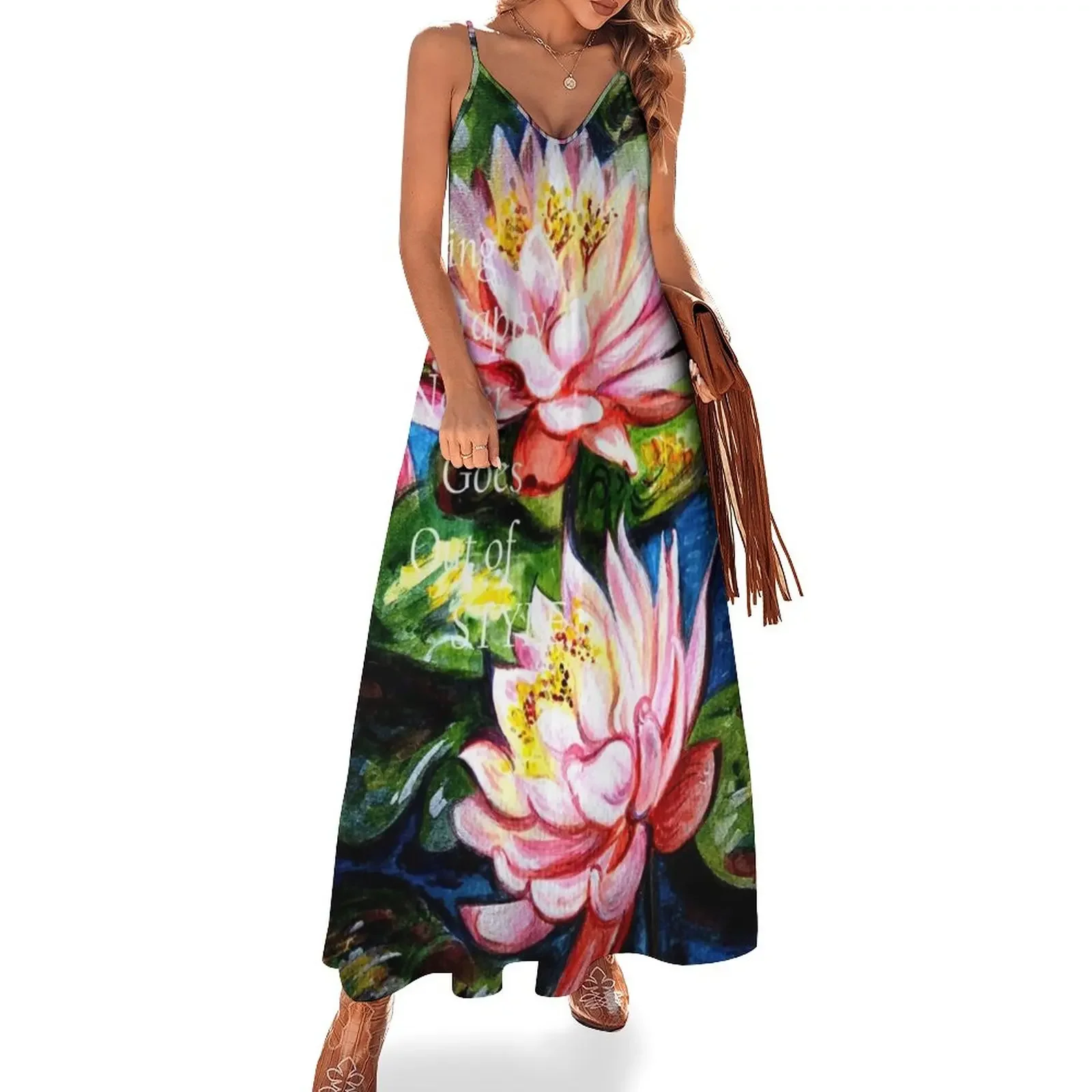 

Pink Water Lilies Sleeveless Dress beach dresses Casual dresses Dance dresses for special events