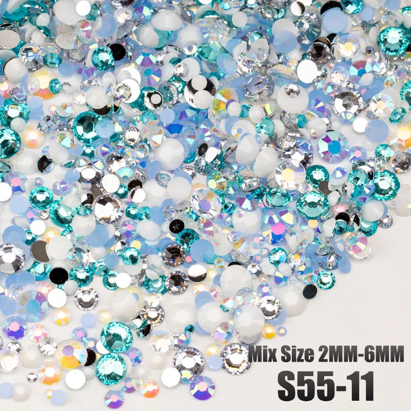 VDD 30/100g Neue Mix Größe 2-6mm Harz Strass Kristall Farbe AB Flatback Steine für DIY Handwerk Nail art Dekorationen Großhandel – Detail 16