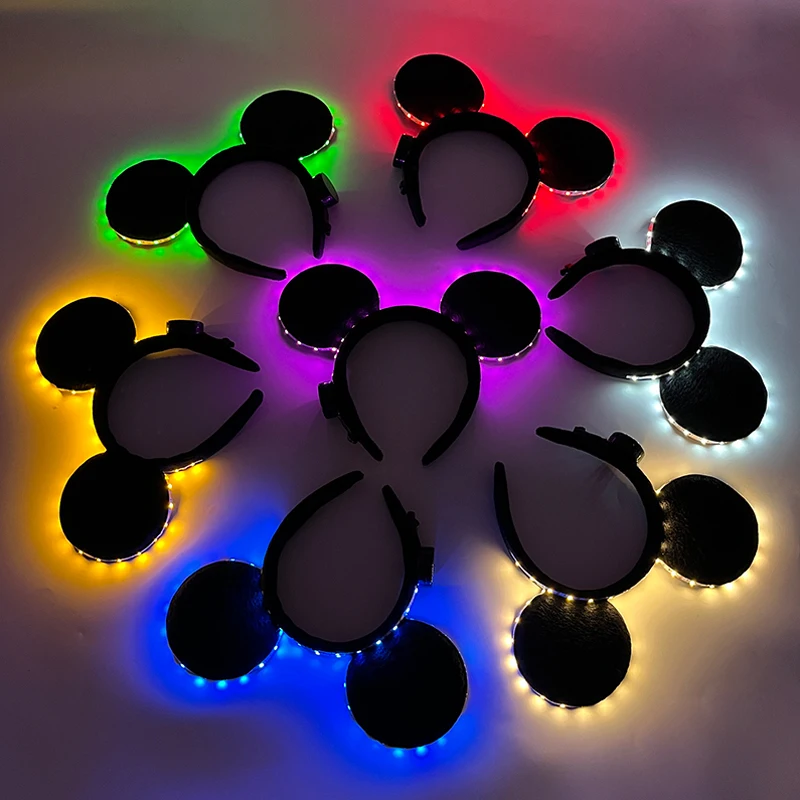 Maus-Ohren Haarband Mit Schleife – Elastisch, Glitzernd, Für Cosplay, Geburtstagsparty & Kostüm-Accessoires