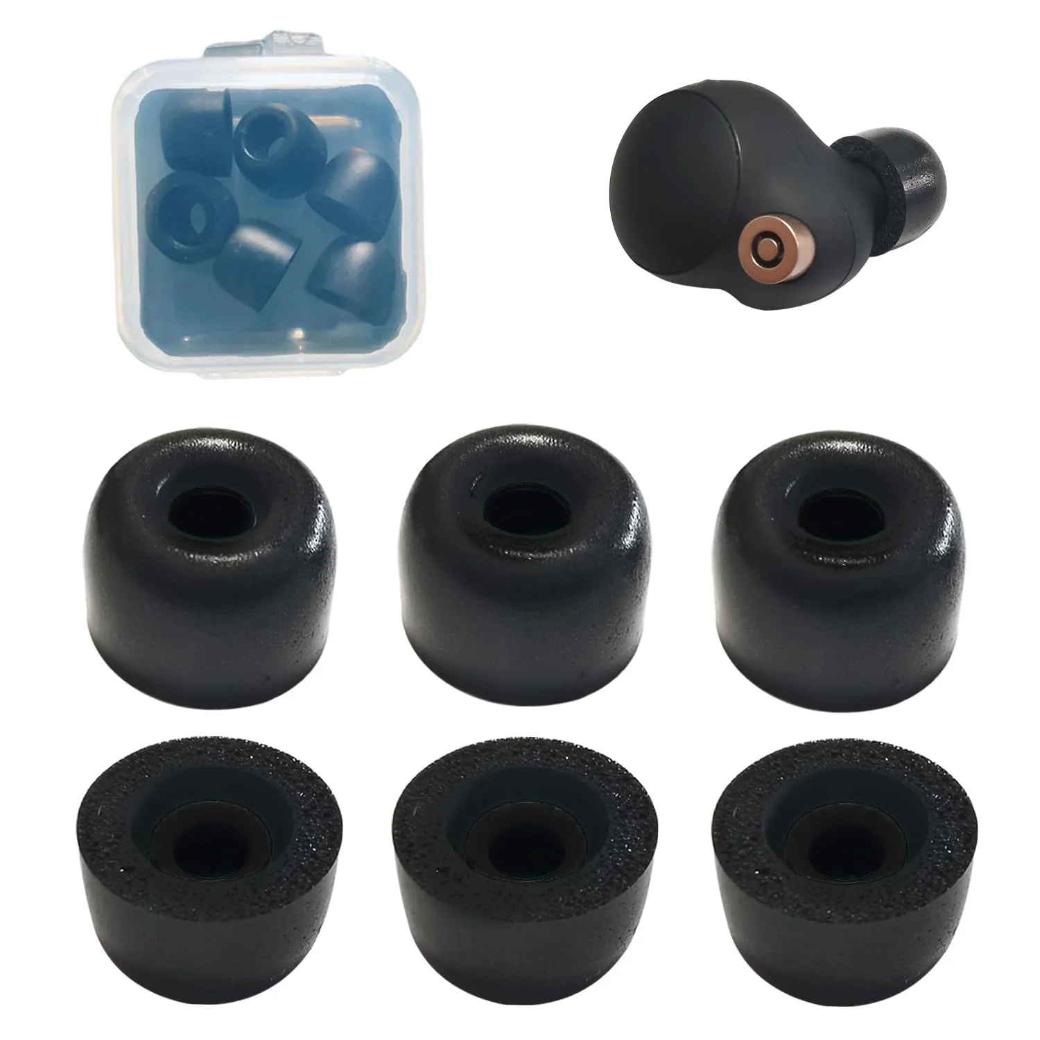 

Secure and Comfortable Memory Foam Ear Tips for Sony WF1000XM4 Earbuds Improved Sound Quality Enhanced Noise Isolation
